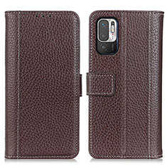 Coque Portefeuille Livre Cuir Etui Clapet M14L pour Xiaomi Redmi Note 10 5G Marron