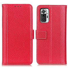 Coque Portefeuille Livre Cuir Etui Clapet M14L pour Xiaomi Redmi Note 10 Pro 4G Rouge