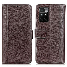 Coque Portefeuille Livre Cuir Etui Clapet M14L pour Xiaomi Redmi Note 11 4G (2021) Marron