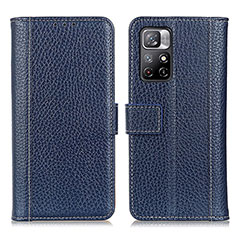 Coque Portefeuille Livre Cuir Etui Clapet M14L pour Xiaomi Redmi Note 11 5G Bleu