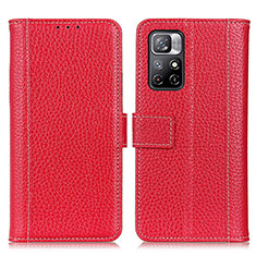 Coque Portefeuille Livre Cuir Etui Clapet M14L pour Xiaomi Redmi Note 11 5G Rouge