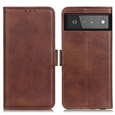 Coque Portefeuille Livre Cuir Etui Clapet M15L pour Google Pixel 6 5G Marron