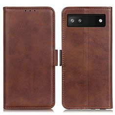 Coque Portefeuille Livre Cuir Etui Clapet M15L pour Google Pixel 6a 5G Marron