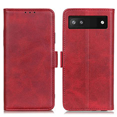 Coque Portefeuille Livre Cuir Etui Clapet M15L pour Google Pixel 6a 5G Rouge