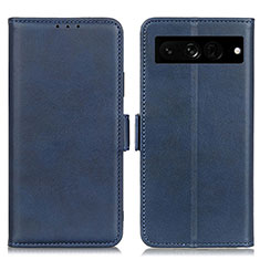 Coque Portefeuille Livre Cuir Etui Clapet M15L pour Google Pixel 7 Pro 5G Bleu