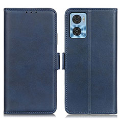 Coque Portefeuille Livre Cuir Etui Clapet M15L pour Motorola Moto E22 Bleu