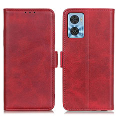 Coque Portefeuille Livre Cuir Etui Clapet M15L pour Motorola Moto E22 Rouge