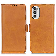 Coque Portefeuille Livre Cuir Etui Clapet M15L pour Motorola Moto Edge (2022) 5G Brun Clair