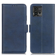 Coque Portefeuille Livre Cuir Etui Clapet M15L pour Motorola Moto G72 Bleu