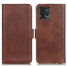 Coque Portefeuille Livre Cuir Etui Clapet M15L pour Motorola Moto G72 Marron