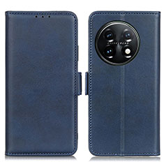 Coque Portefeuille Livre Cuir Etui Clapet M15L pour OnePlus 11 5G Bleu