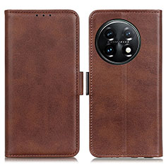 Coque Portefeuille Livre Cuir Etui Clapet M15L pour OnePlus 11 5G Marron