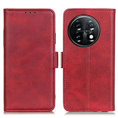 Coque Portefeuille Livre Cuir Etui Clapet M15L pour OnePlus 11 5G Rouge