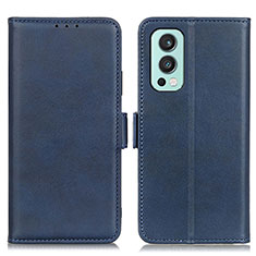 Coque Portefeuille Livre Cuir Etui Clapet M15L pour OnePlus Nord 2 5G Bleu