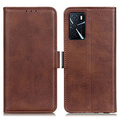 Coque Portefeuille Livre Cuir Etui Clapet M15L pour Oppo A16 Marron