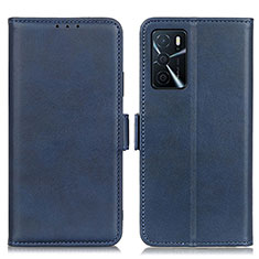 Coque Portefeuille Livre Cuir Etui Clapet M15L pour Oppo A16s Bleu