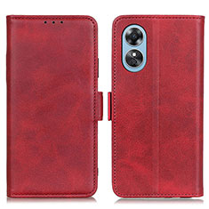 Coque Portefeuille Livre Cuir Etui Clapet M15L pour Oppo A17 Rouge