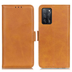 Coque Portefeuille Livre Cuir Etui Clapet M15L pour Oppo A53s 5G Brun Clair