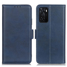 Coque Portefeuille Livre Cuir Etui Clapet M15L pour Oppo A55S 5G Bleu