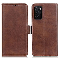 Coque Portefeuille Livre Cuir Etui Clapet M15L pour Oppo A55S 5G Marron