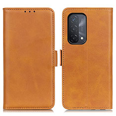 Coque Portefeuille Livre Cuir Etui Clapet M15L pour Oppo A74 5G Brun Clair