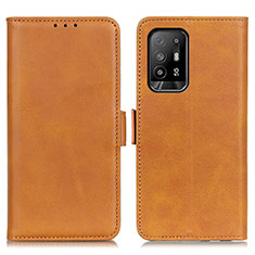 Coque Portefeuille Livre Cuir Etui Clapet M15L pour Oppo A94 5G Brun Clair