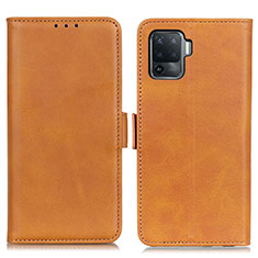 Coque Portefeuille Livre Cuir Etui Clapet M15L pour Oppo F19 Pro Brun Clair