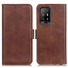 Coque Portefeuille Livre Cuir Etui Clapet M15L pour Oppo F19 Pro+ Plus 5G Marron