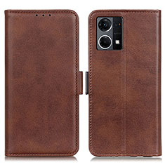 Coque Portefeuille Livre Cuir Etui Clapet M15L pour Oppo F21 Pro 4G Marron