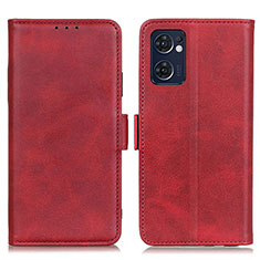 Coque Portefeuille Livre Cuir Etui Clapet M15L pour Oppo Find X5 Lite 5G Rouge