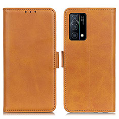 Coque Portefeuille Livre Cuir Etui Clapet M15L pour Oppo K9 5G Brun Clair