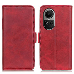 Coque Portefeuille Livre Cuir Etui Clapet M15L pour Oppo Reno10 5G Rouge