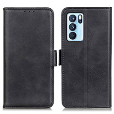 Coque Portefeuille Livre Cuir Etui Clapet M15L pour Oppo Reno6 Pro 5G India Noir