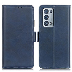 Coque Portefeuille Livre Cuir Etui Clapet M15L pour Oppo Reno6 Pro+ Plus 5G Bleu