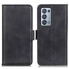 Coque Portefeuille Livre Cuir Etui Clapet M15L pour Oppo Reno6 Pro+ Plus 5G Noir