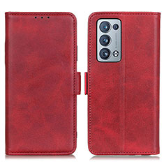 Coque Portefeuille Livre Cuir Etui Clapet M15L pour Oppo Reno6 Pro+ Plus 5G Rouge