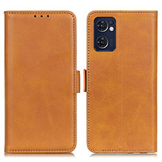 Coque Portefeuille Livre Cuir Etui Clapet M15L pour Oppo Reno7 5G Brun Clair