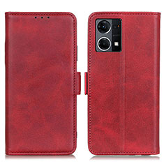 Coque Portefeuille Livre Cuir Etui Clapet M15L pour Oppo Reno8 4G Rouge