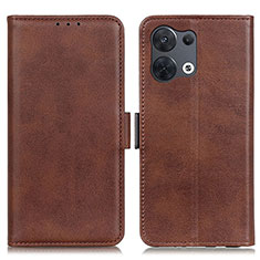 Coque Portefeuille Livre Cuir Etui Clapet M15L pour Oppo Reno8 5G Marron