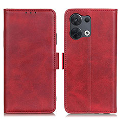 Coque Portefeuille Livre Cuir Etui Clapet M15L pour Oppo Reno8 5G Rouge