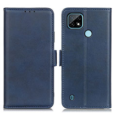 Coque Portefeuille Livre Cuir Etui Clapet M15L pour Realme C21 Bleu