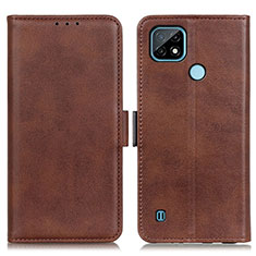 Coque Portefeuille Livre Cuir Etui Clapet M15L pour Realme C21 Marron