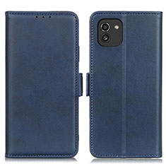 Coque Portefeuille Livre Cuir Etui Clapet M15L pour Samsung Galaxy A03 Bleu