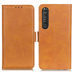 Coque Portefeuille Livre Cuir Etui Clapet M15L pour Sony Xperia 1 III Brun Clair