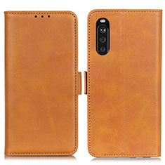 Coque Portefeuille Livre Cuir Etui Clapet M15L pour Sony Xperia 10 III Brun Clair