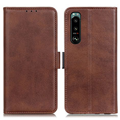 Coque Portefeuille Livre Cuir Etui Clapet M15L pour Sony Xperia 5 III Marron