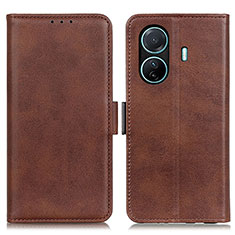 Coque Portefeuille Livre Cuir Etui Clapet M15L pour Vivo iQOO Z6 Pro 5G Marron