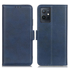 Coque Portefeuille Livre Cuir Etui Clapet M15L pour Vivo T1 5G India Bleu