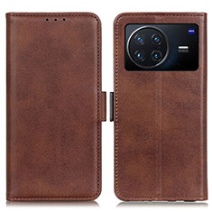 Coque Portefeuille Livre Cuir Etui Clapet M15L pour Vivo X Note Marron