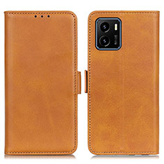 Coque Portefeuille Livre Cuir Etui Clapet M15L pour Vivo Y01 Brun Clair